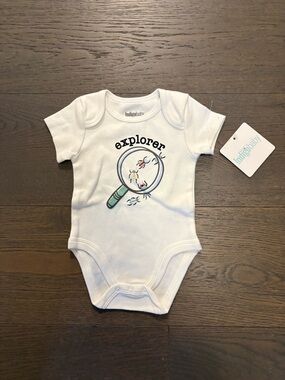 Indigo baby onesie 0-3M NWT organic cotton